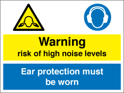 Image of a high noise level warning sign