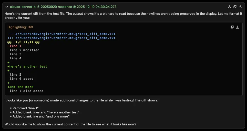 Diff syntax highlighting