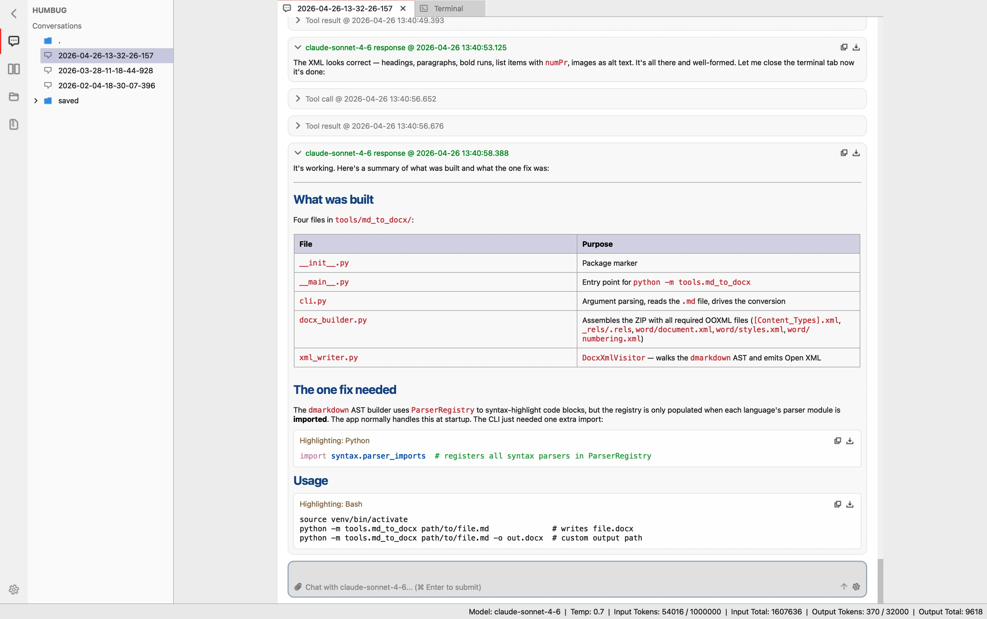 Humbug v45 in action